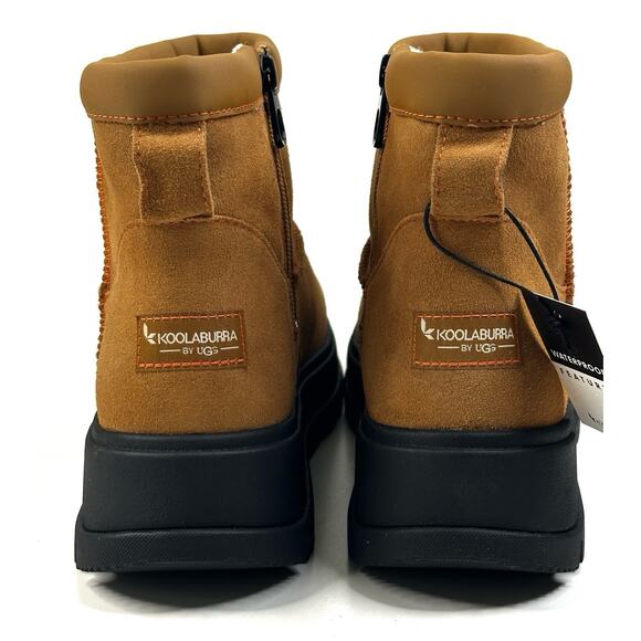Koolaburra by UGG Koola Mini Hybrid Waterproof Cognac Suede Boots Womens 8 New - Picture 4 of 12